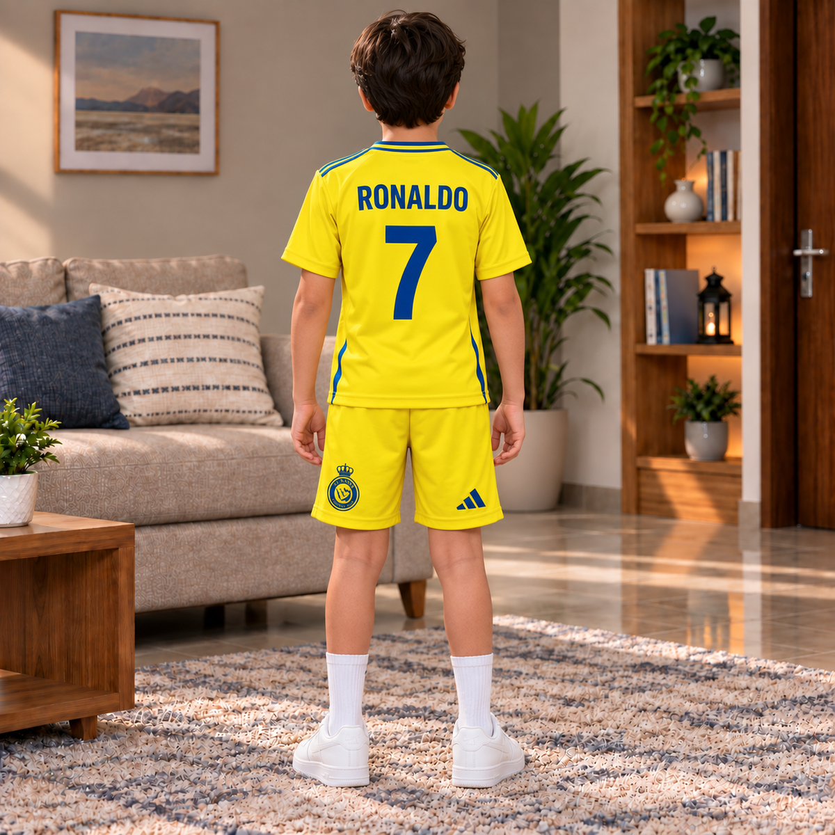 Al Nassr Ronaldo 7 Kids Football Jersey & Shorts