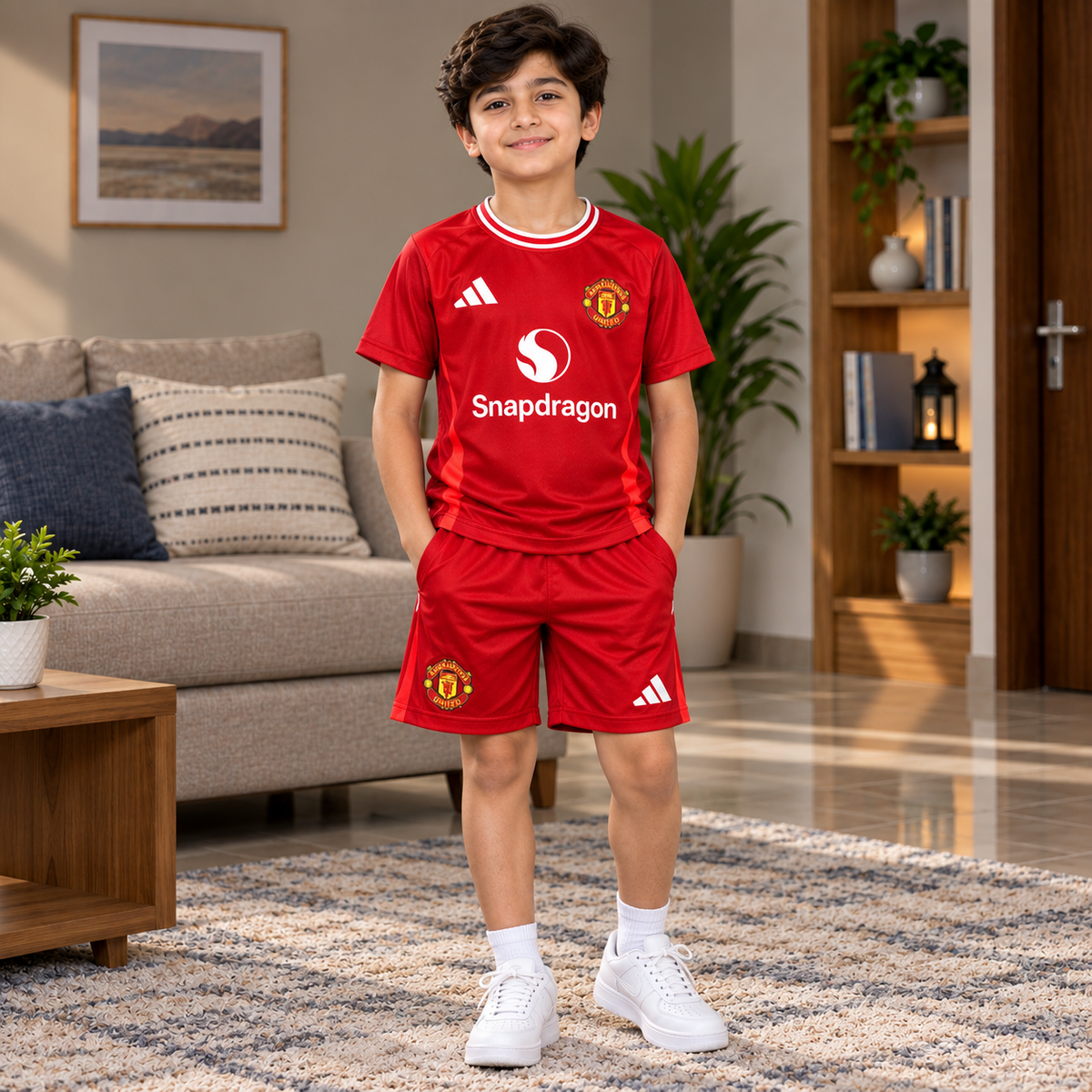 Manchester United Kids Football Jersey & Shorts