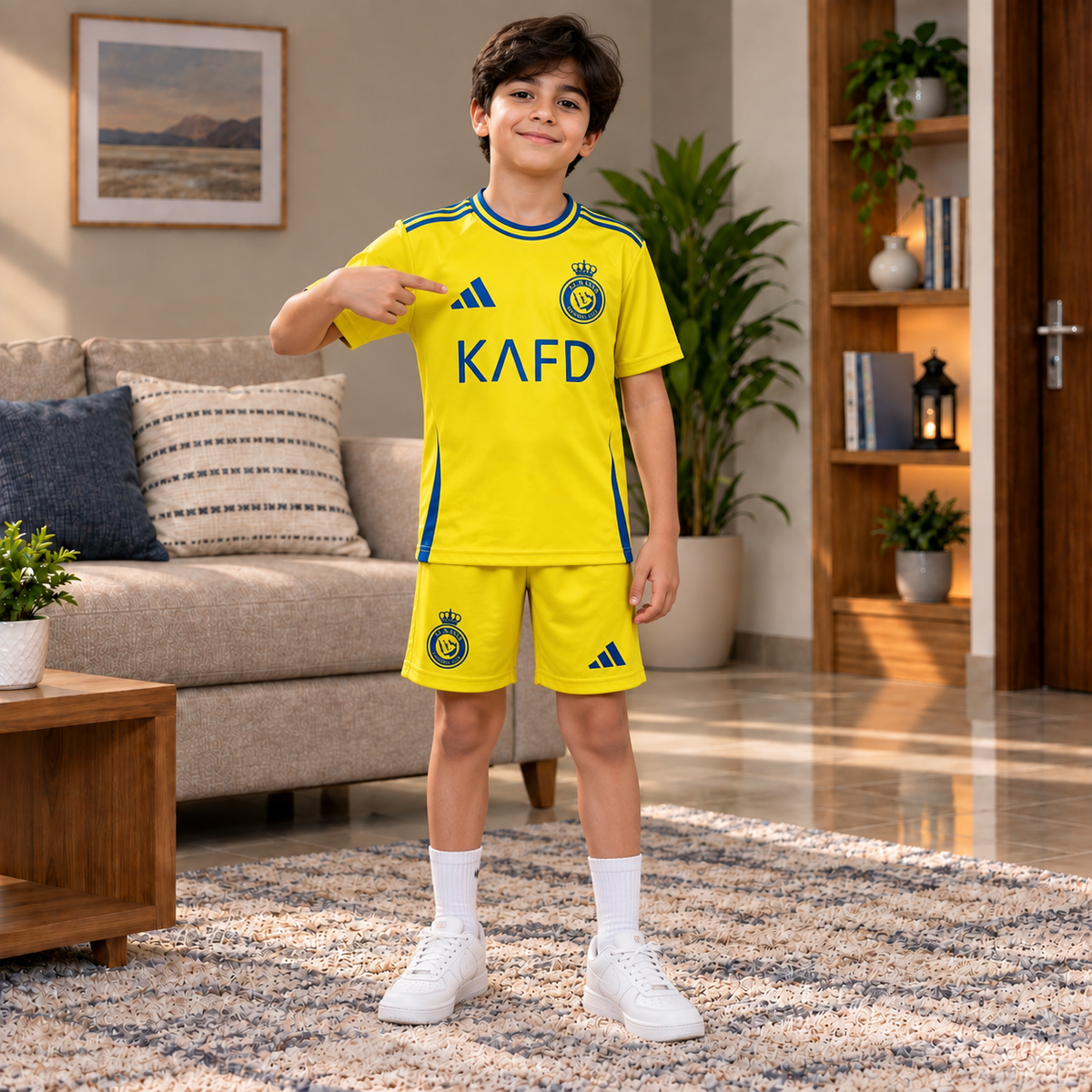 Al Nassr Ronaldo 7 Kids Football Jersey & Shorts